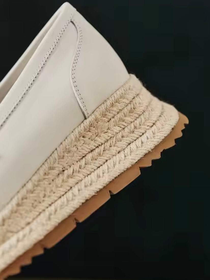 Silver slip on espadrilles platform