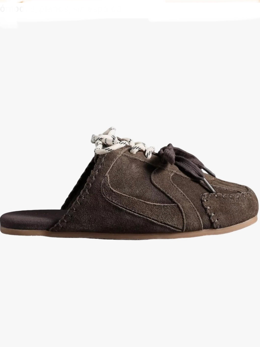 Beige and brown flats slides