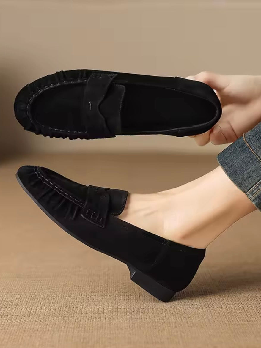 Suede slip on loafers moccasins shoes