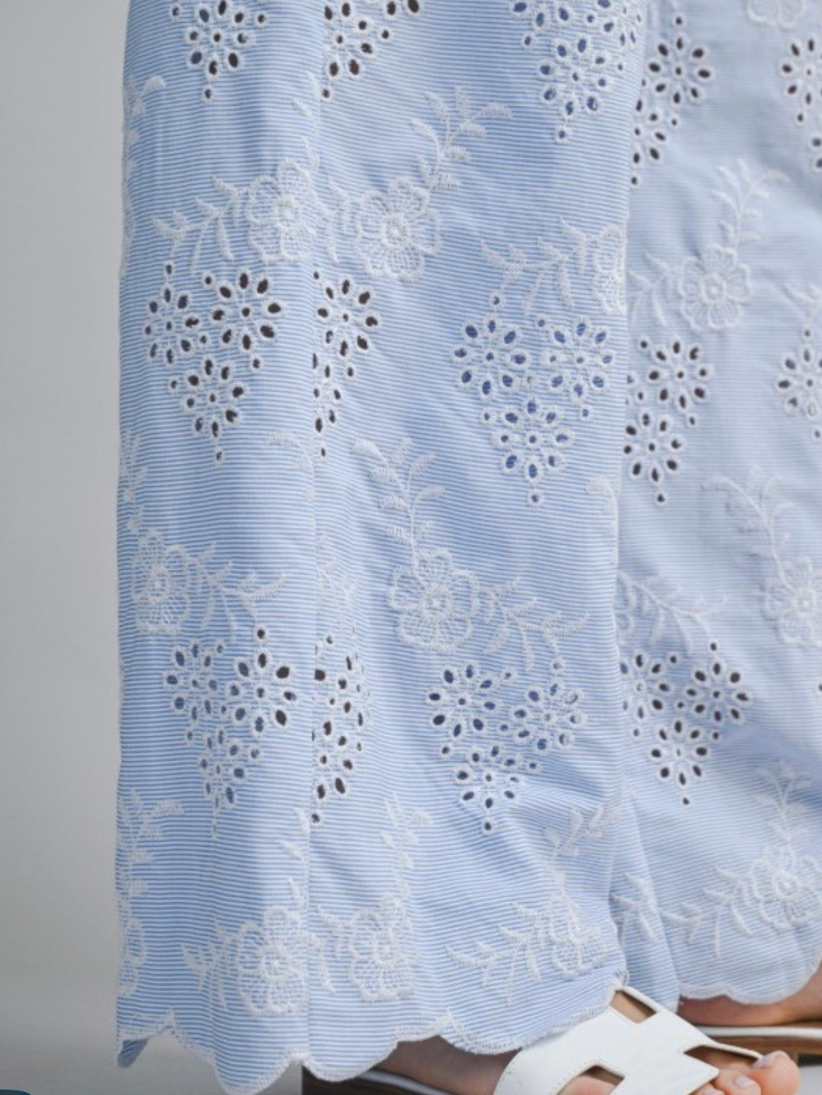 Light blue lace fabric set of 2 shirt and pants