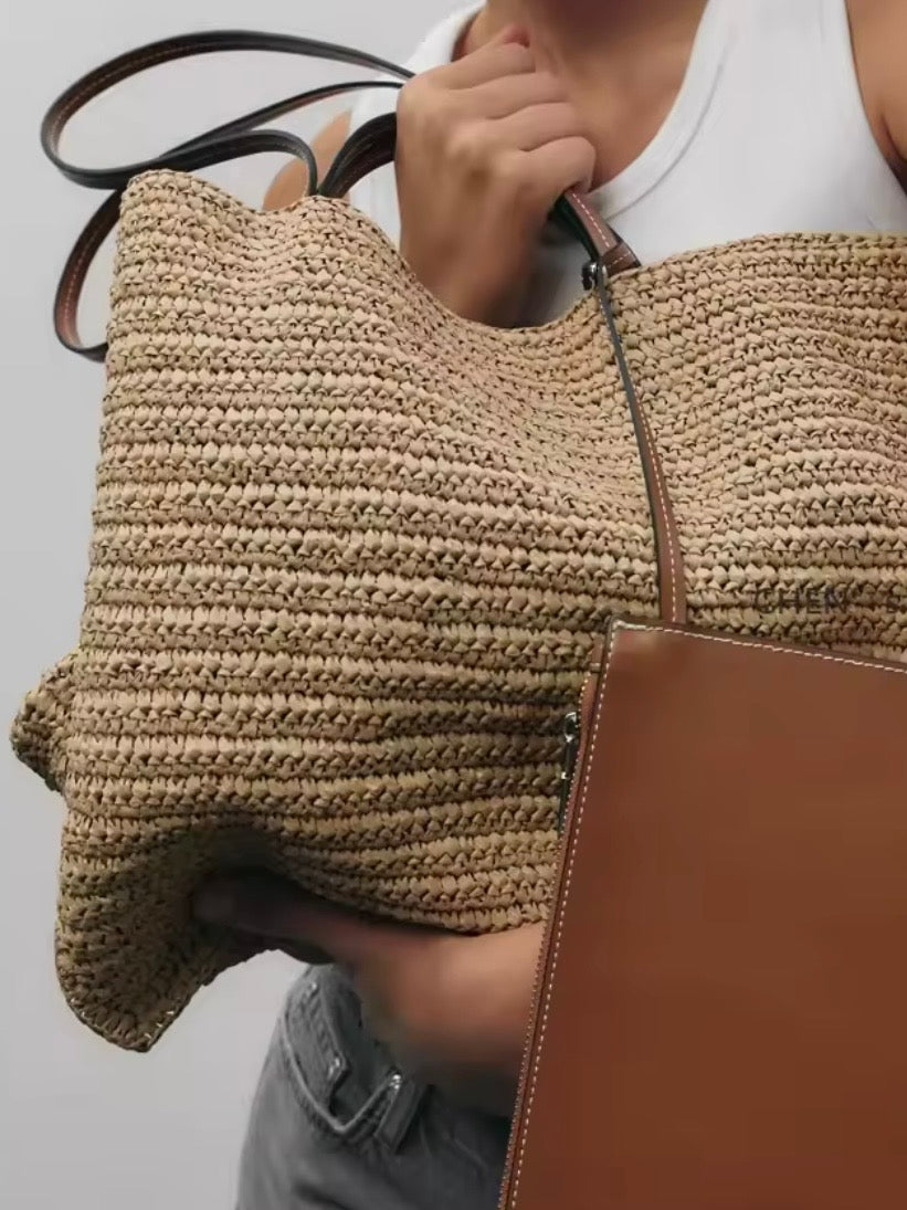 Big raffia beach bag