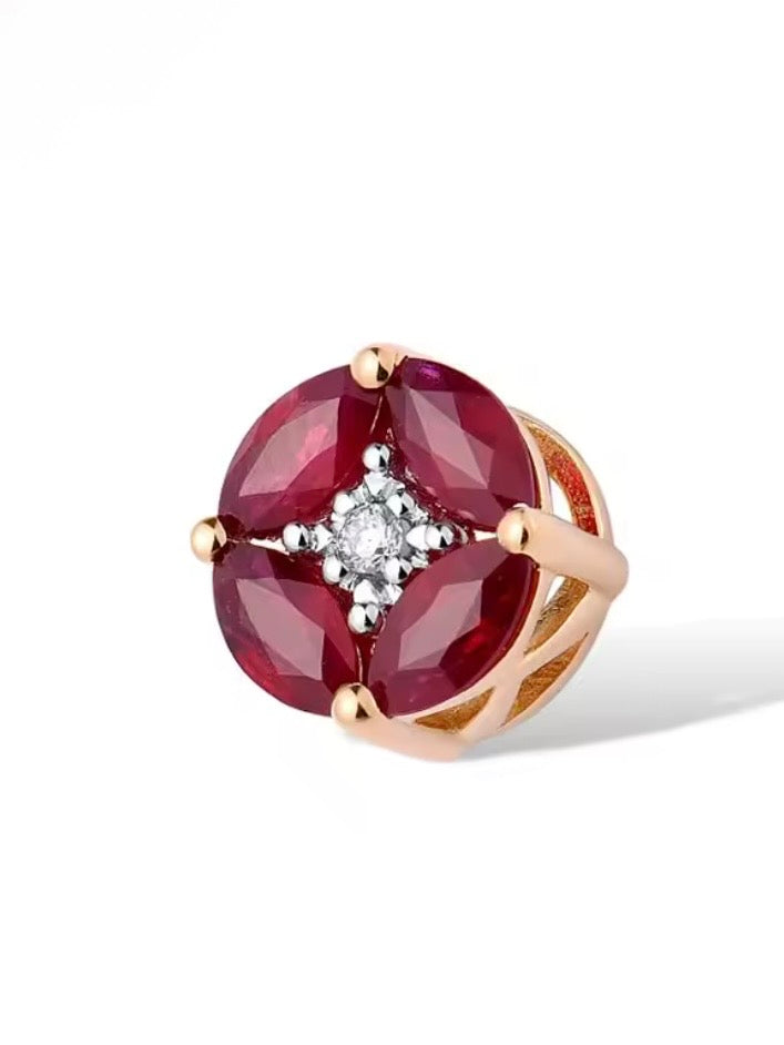 Blue / Green / Red 14k 585 gold pendant