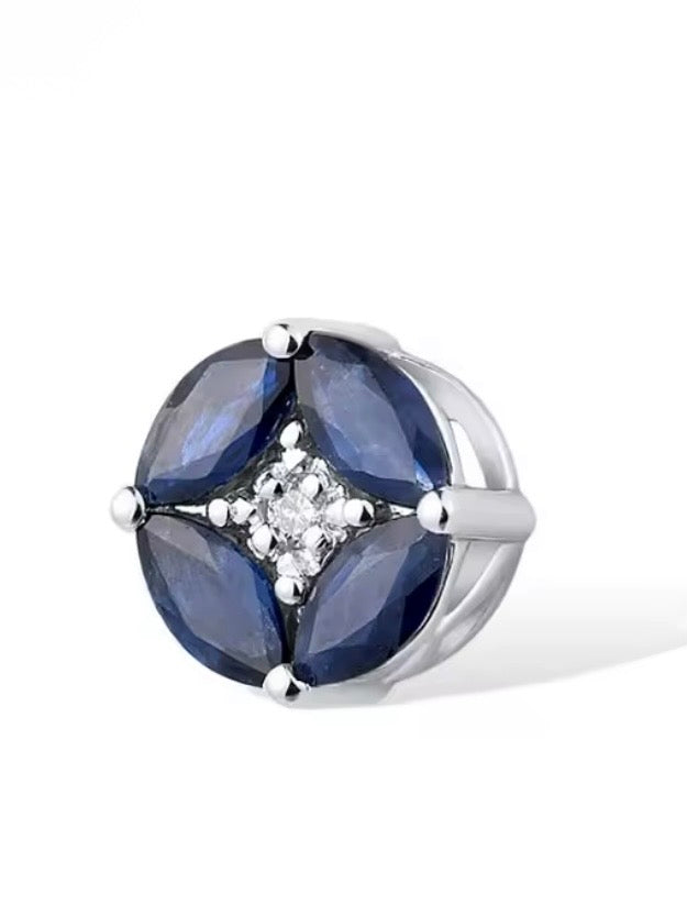 Blue / Green / Red 14k 585 gold pendant