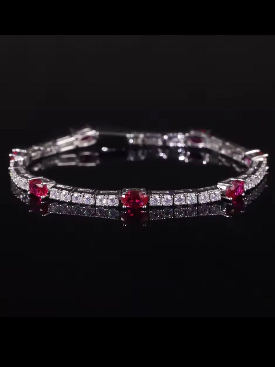 Ruby silver 925 zirconia bracelet
