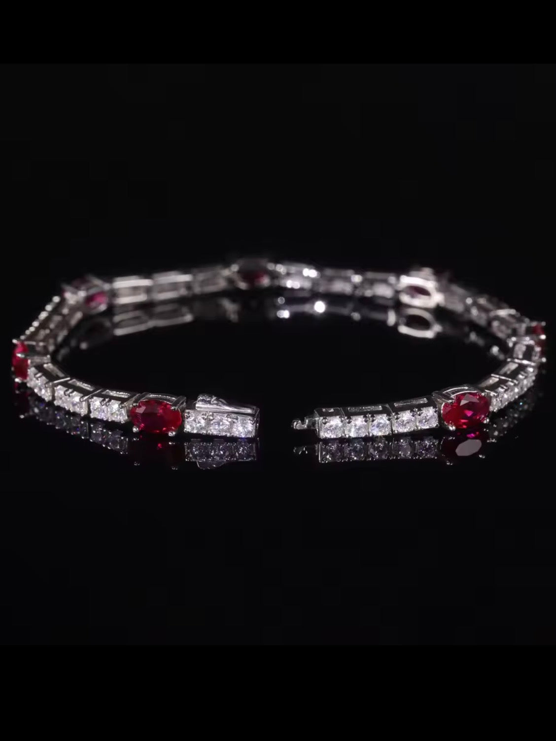 Ruby silver 925 zirconia bracelet