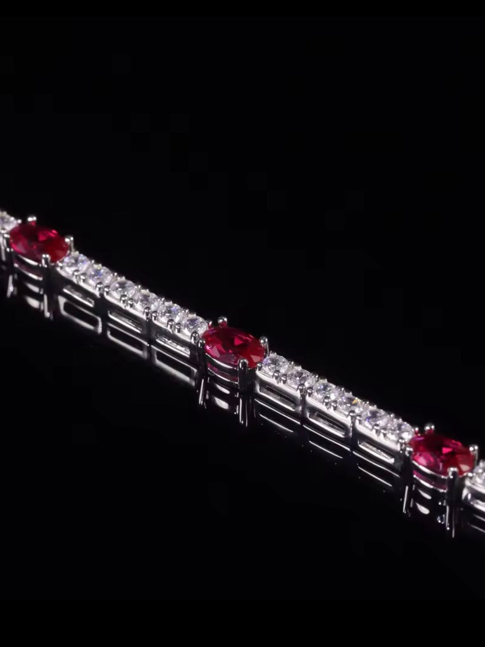 Ruby silver 925 zirconia bracelet