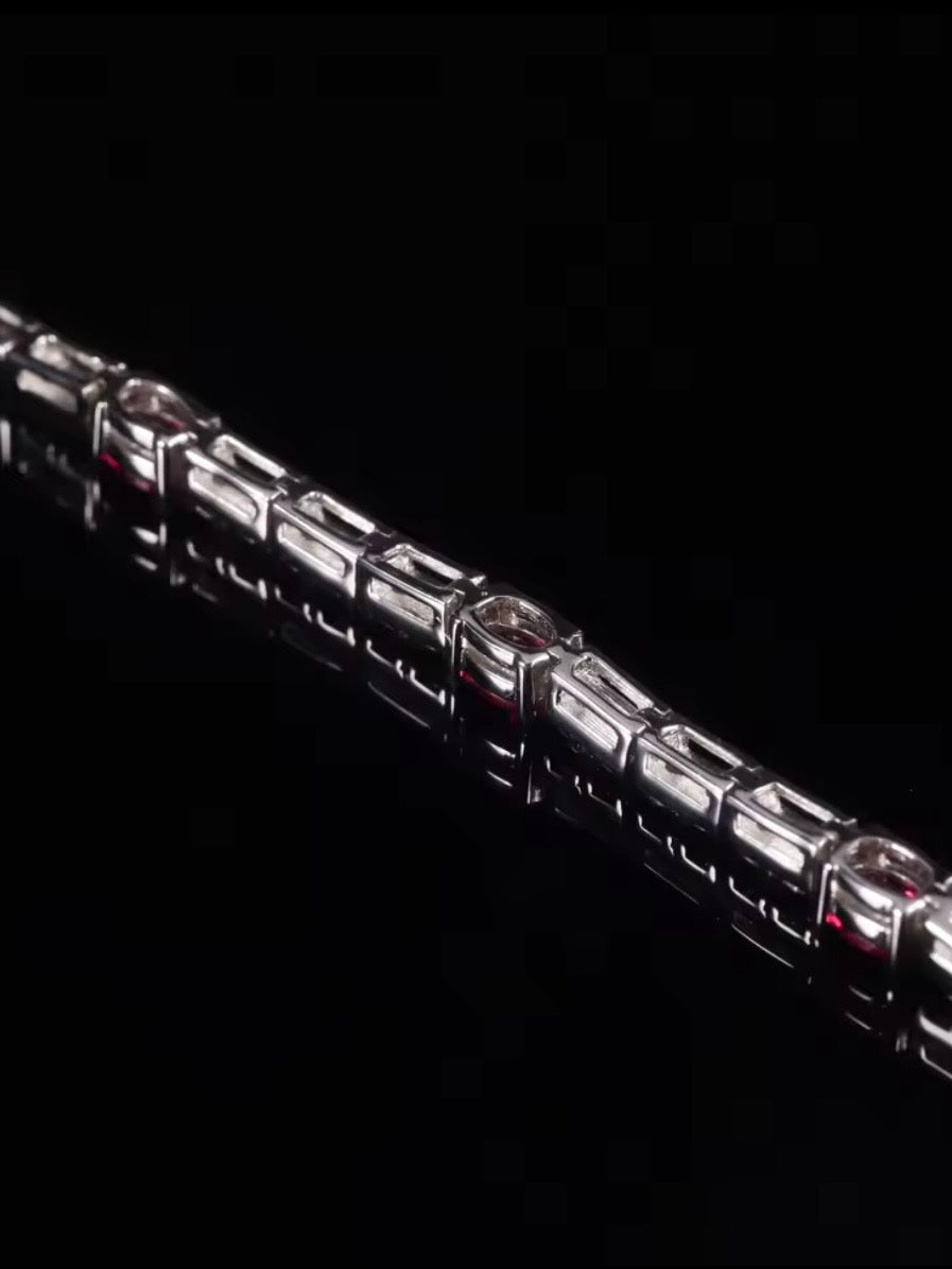 Ruby silver 925 zirconia bracelet