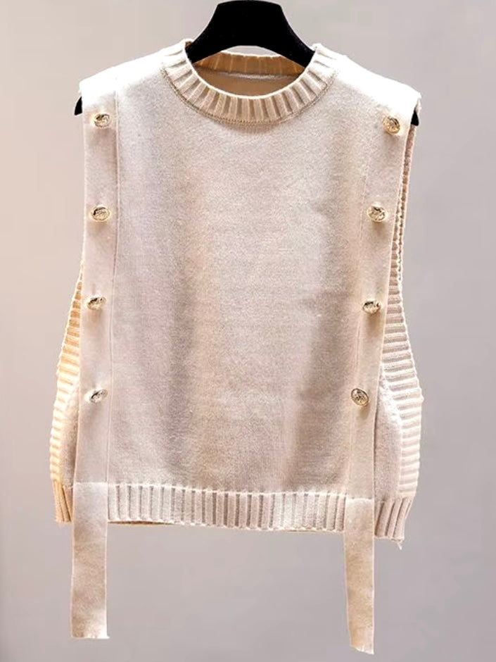 Solid colors sleeveless sweater pullover