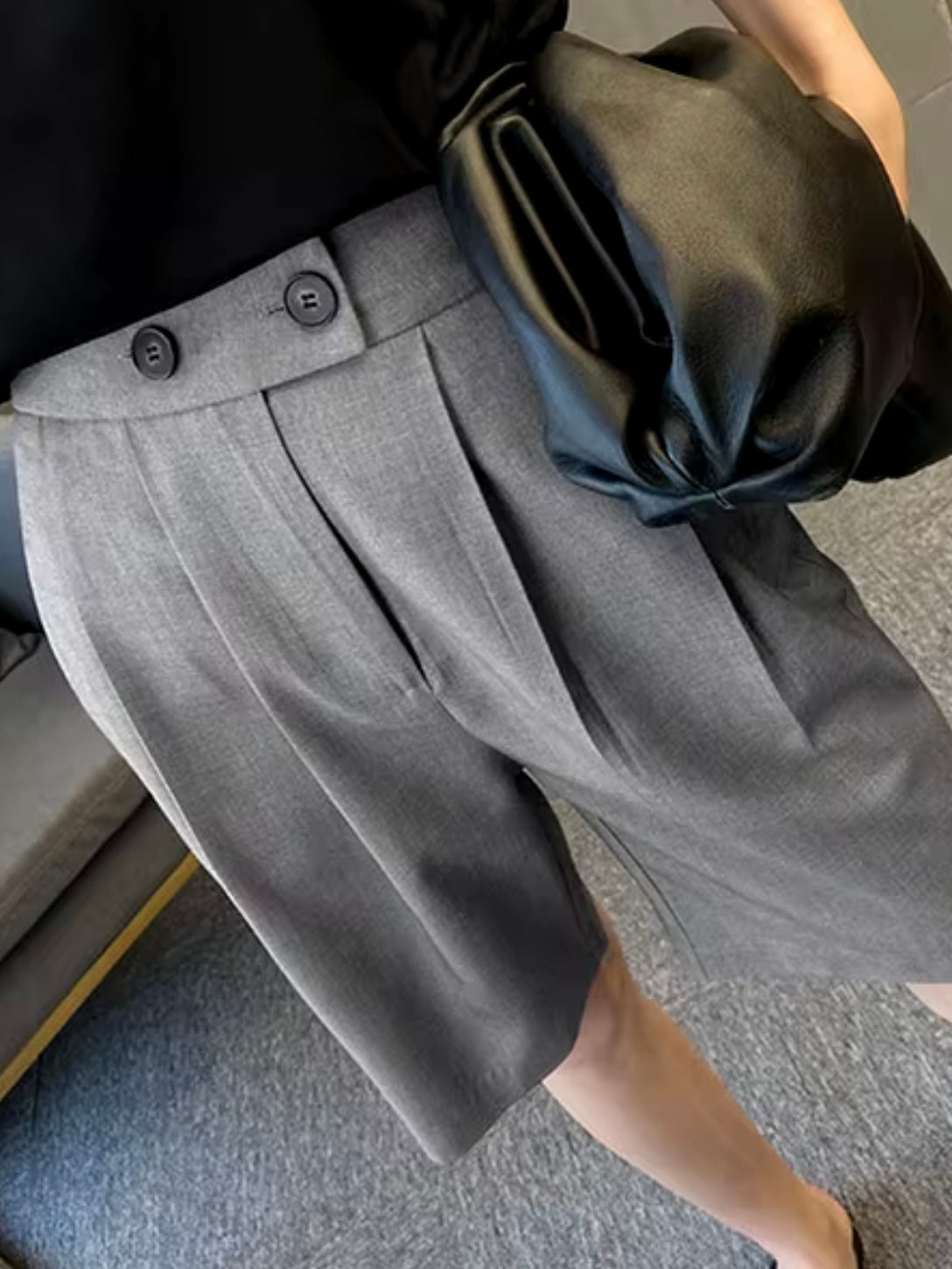 Solid colors bermudas long shorts pants