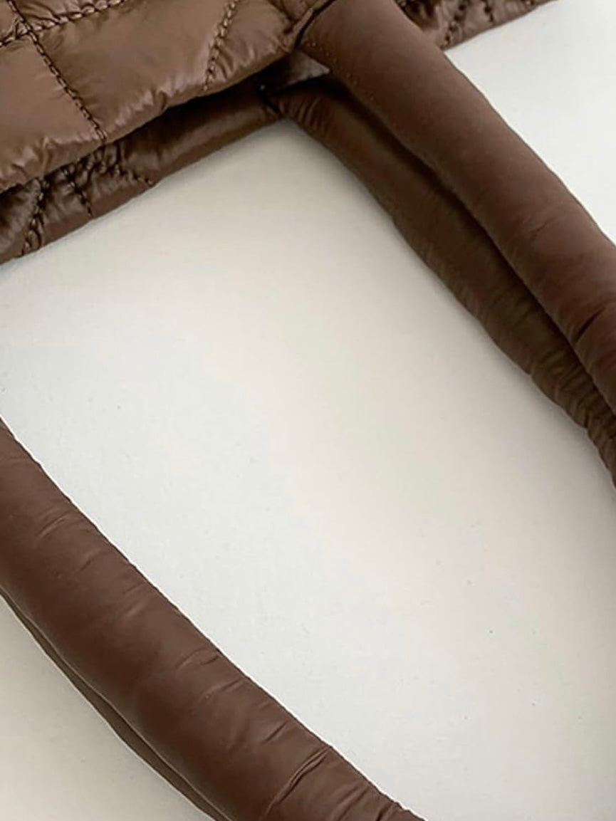 Solid colors padded woven big handbag