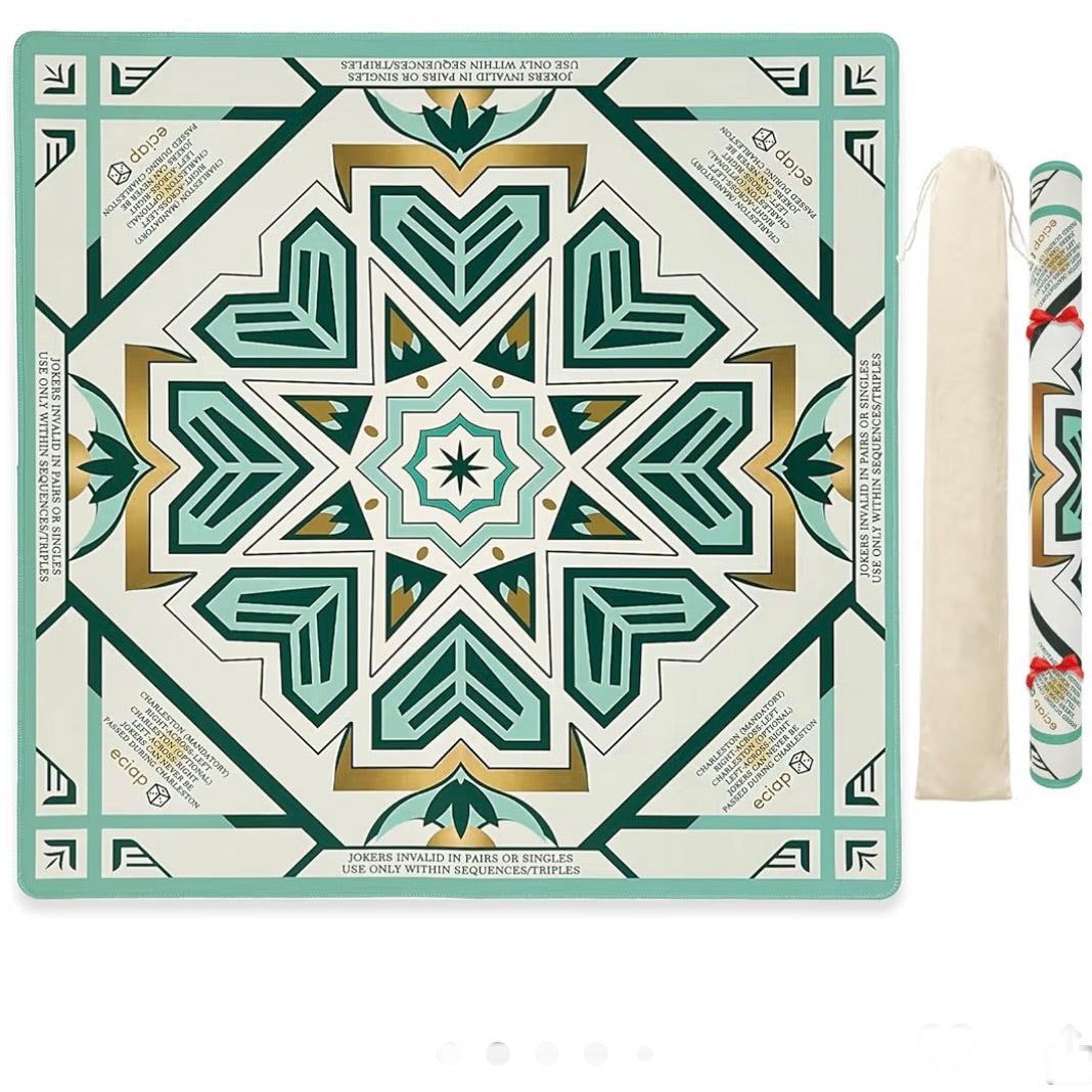 Light Green and natural Mahjong mat