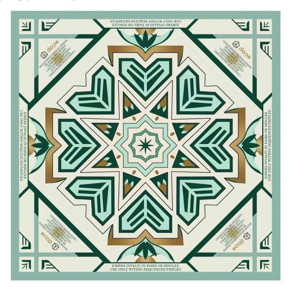 Light Green and natural Mahjong mat