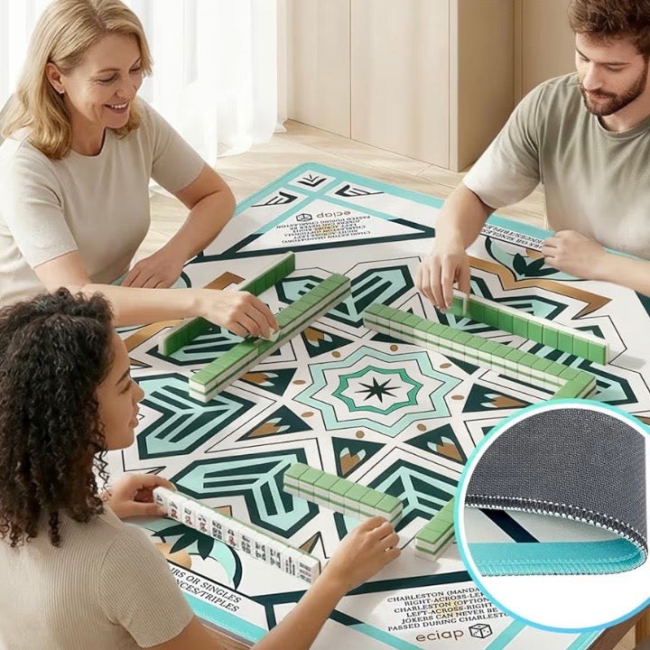 Light Green and natural Mahjong mat