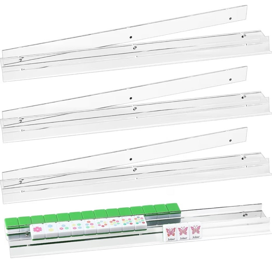 Mahjong clear tiles racks set of 4