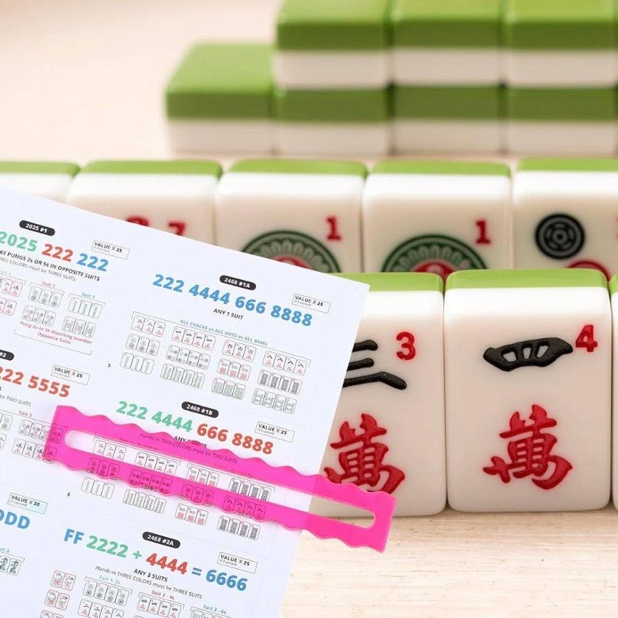 Mahjong clear fuchsia guide lines riders set of 4