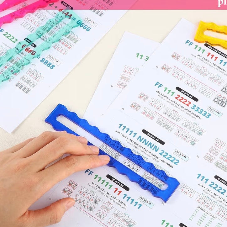 Mahjong clear colored guide lines riders set of 4