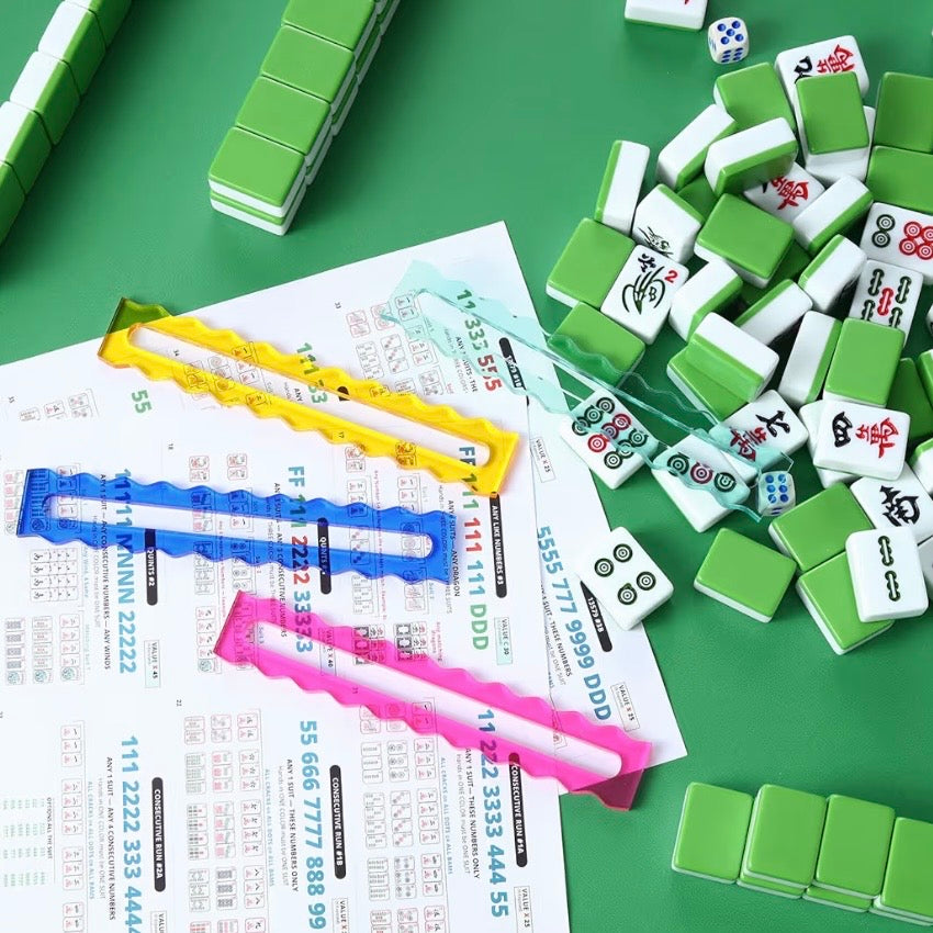 Mahjong clear colored guide lines riders set of 4