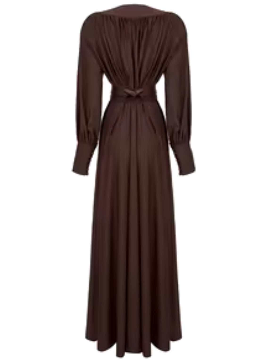 Dark brown pleated boho maxi dress