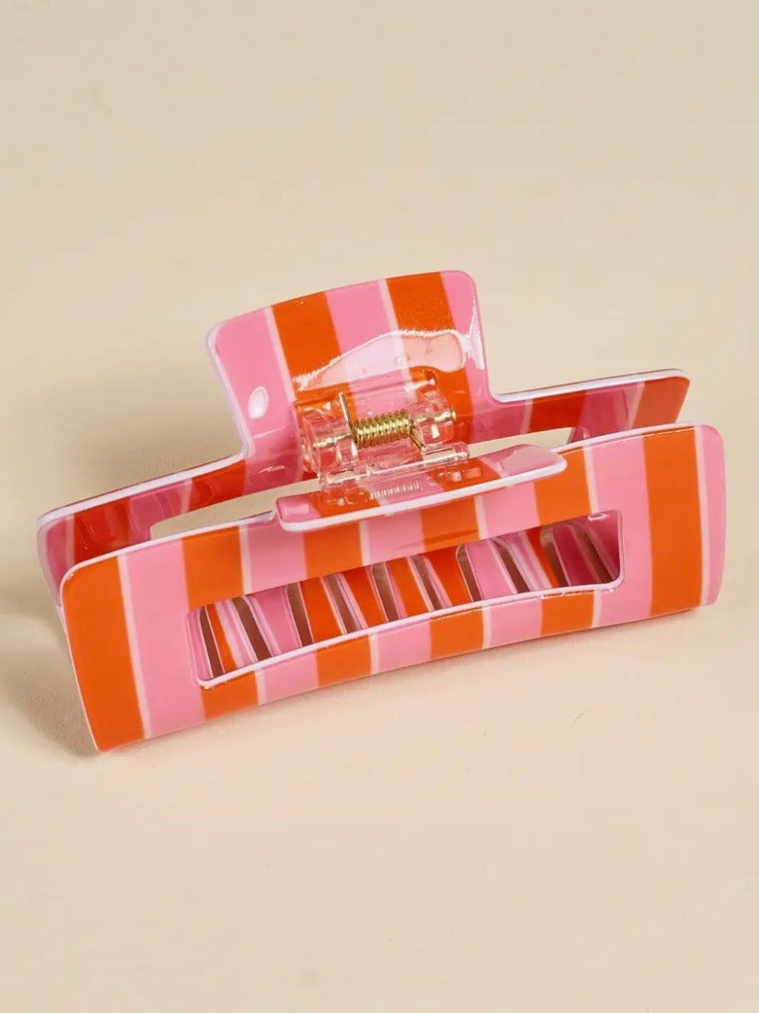 Orange and fuchsia hair clips accessories