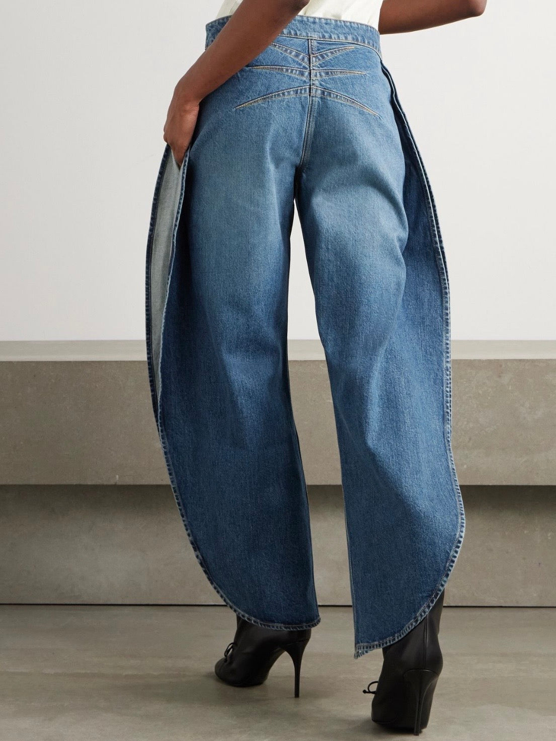 Blue open sides legs Barrel Pants