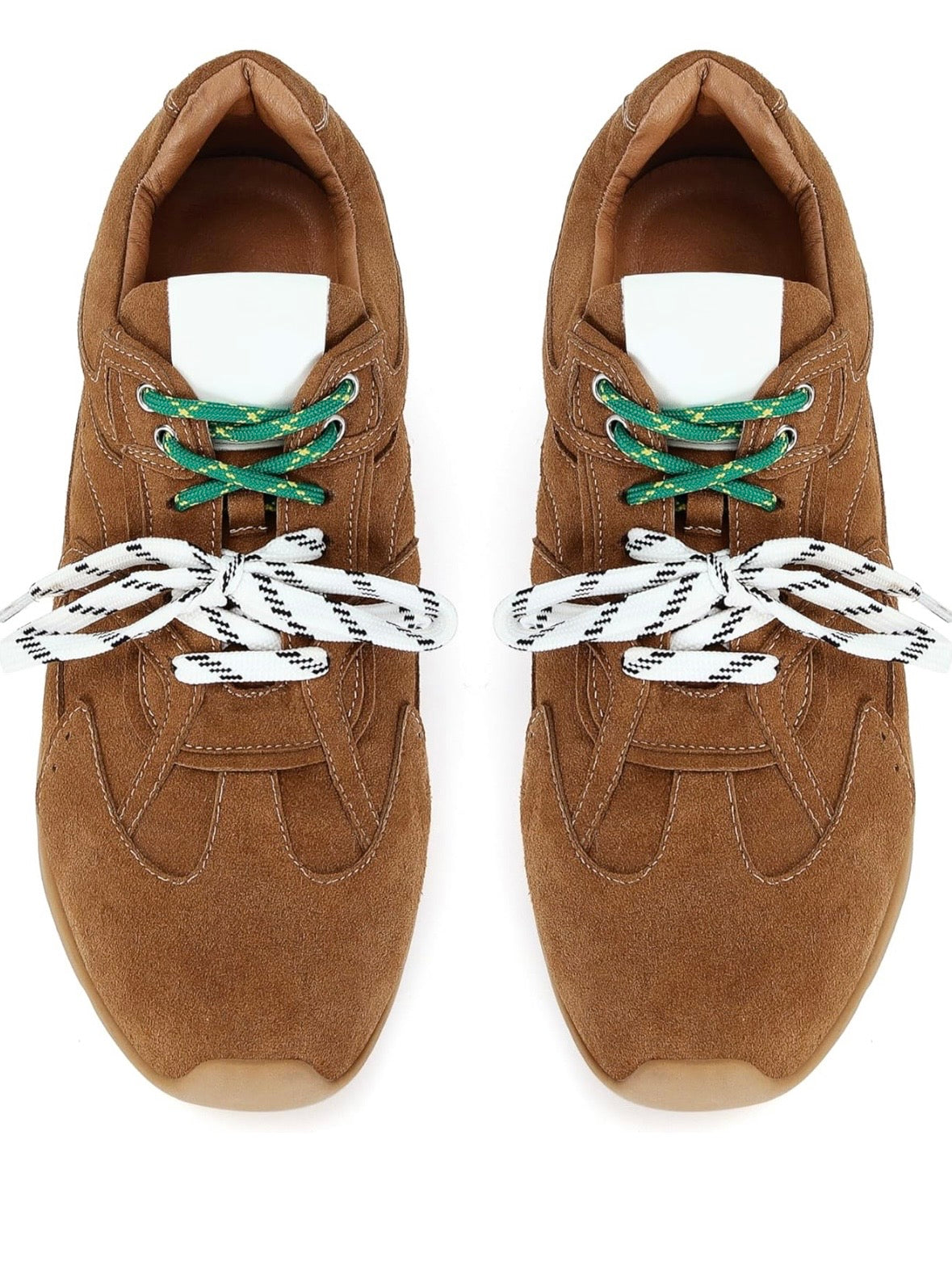 Brown Front tied flats shoes adjustable