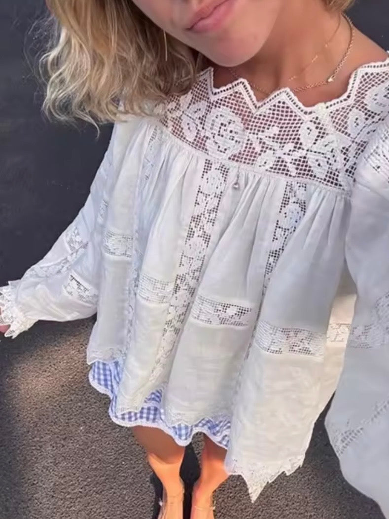 Creamy White embroidered floral bomber long sleeves shirt