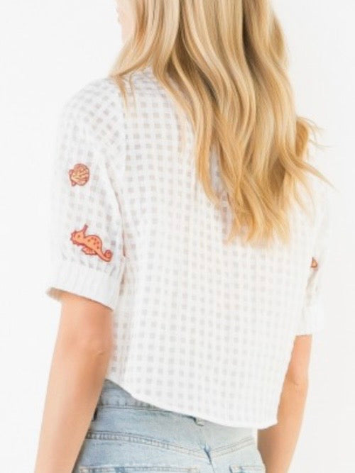 White Sea life short sleeves shirt