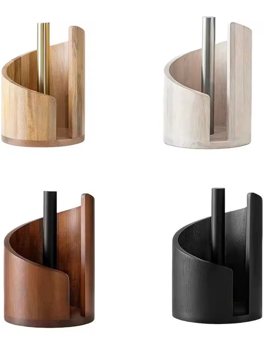 Wood kitchen paper towel holder