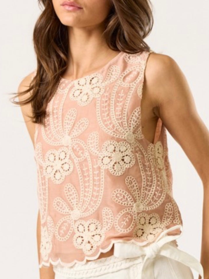 Pink floral texture top