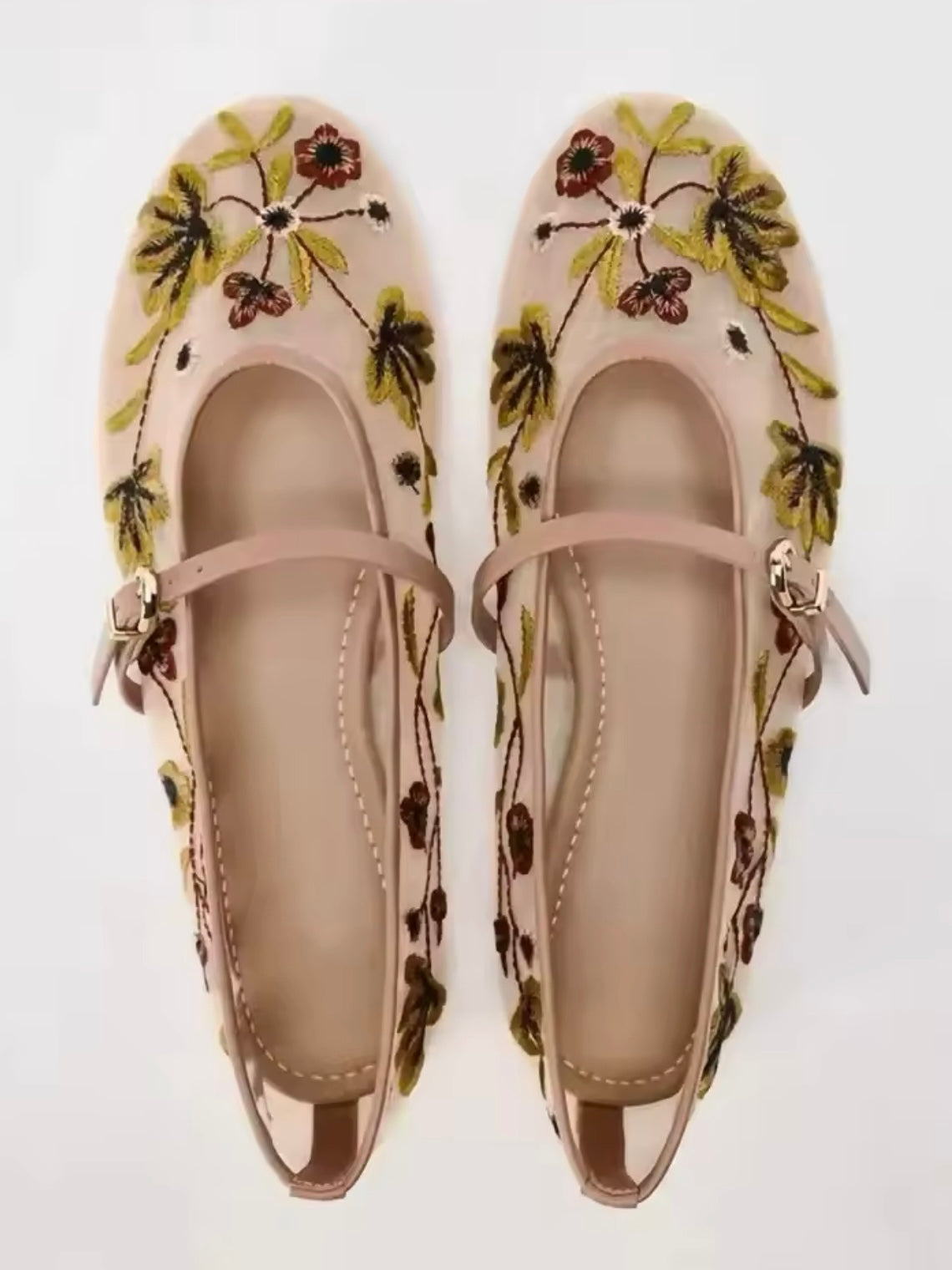 Ballet slip on floral flats shoes