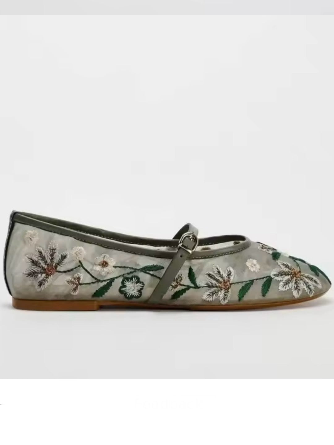 Ballet slip on floral flats shoes