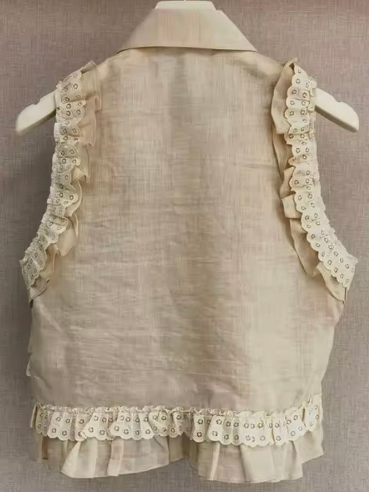 Solid colors ruffled sleeveless top