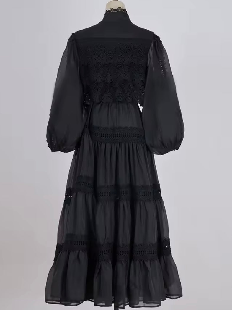 Solid colors romantic maxi dress