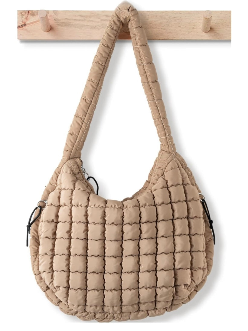Beige padded handbag