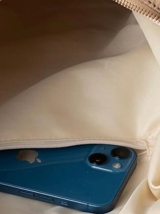 Beige padded handbag