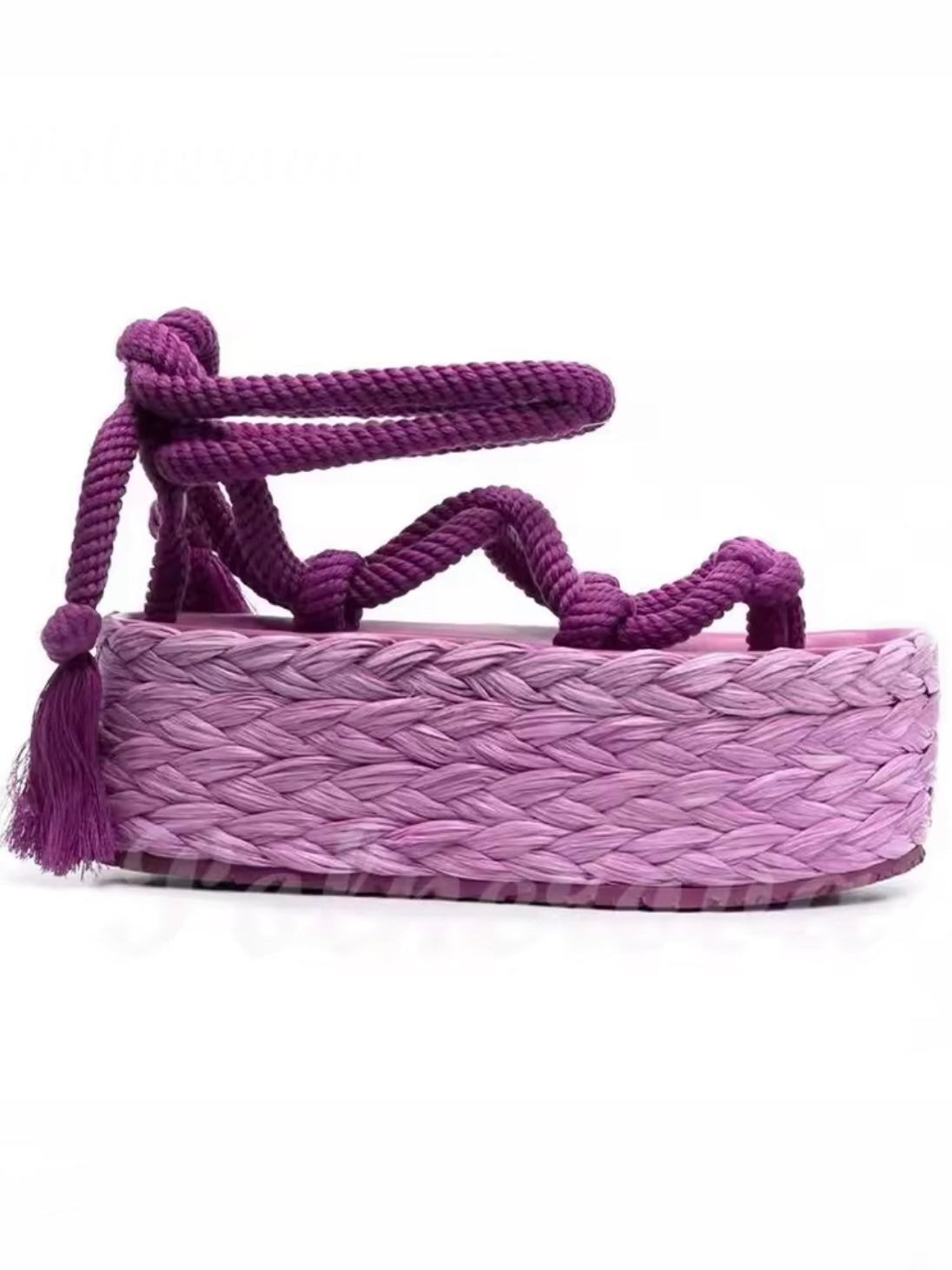 Tractor wedge espadrilles flat platform sandals