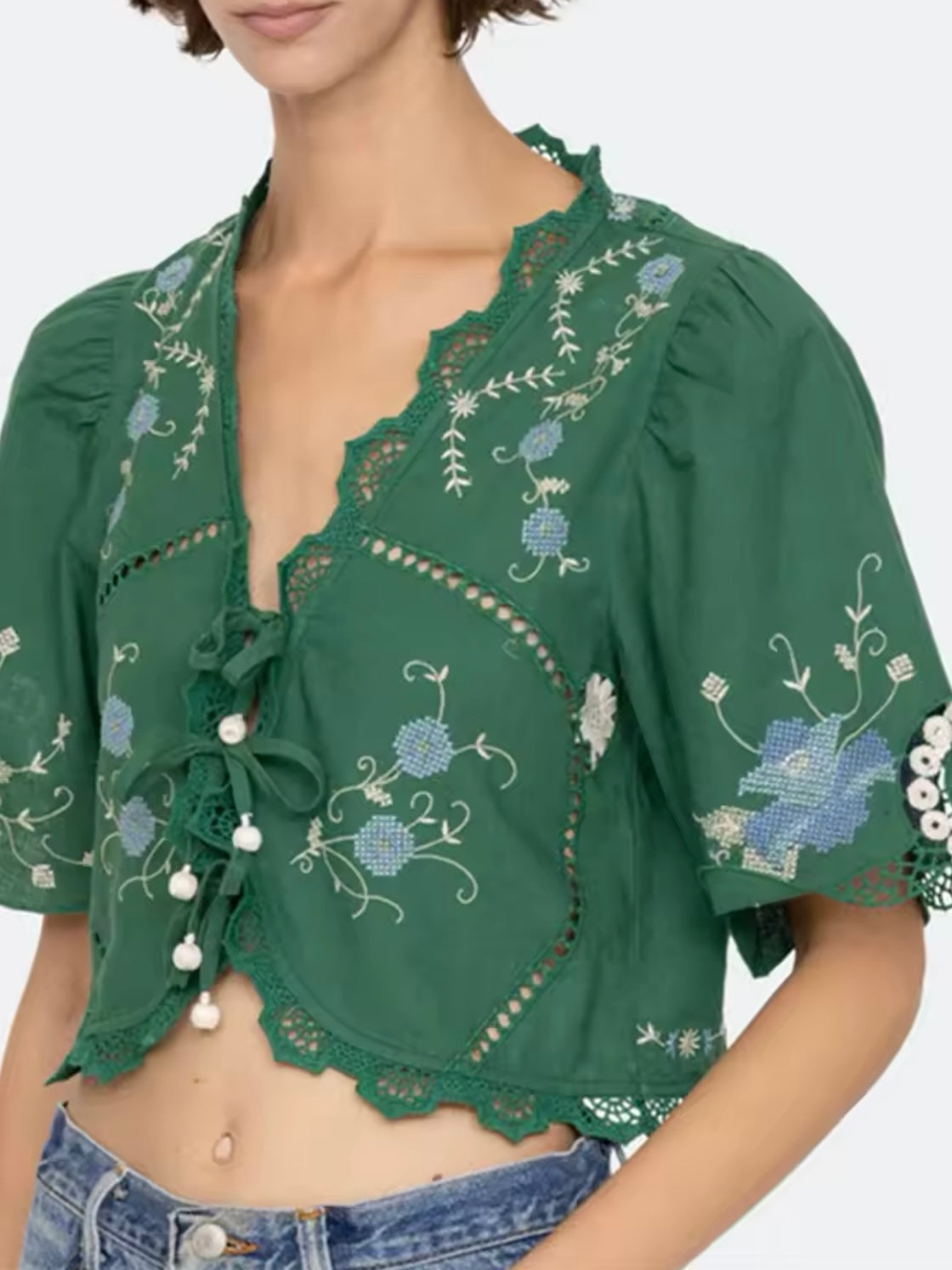 Green crop top