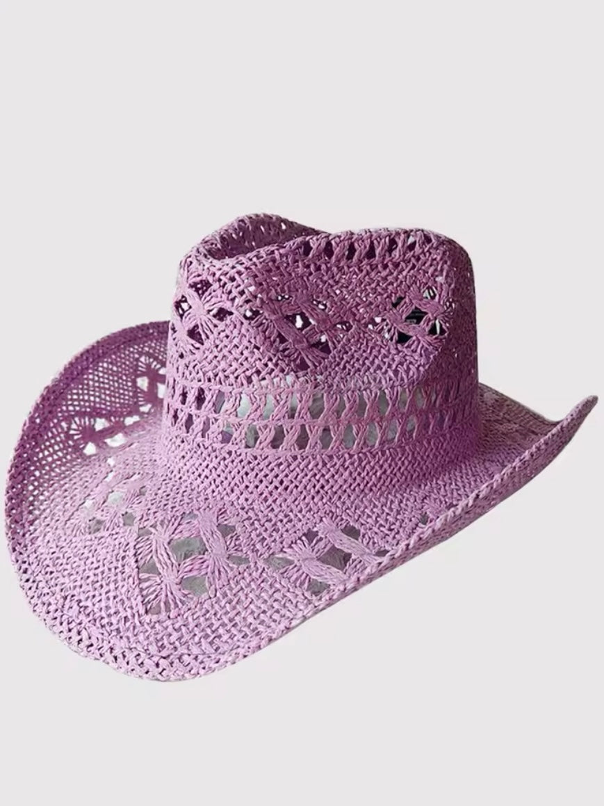 Solid colors cowgirl straw hat