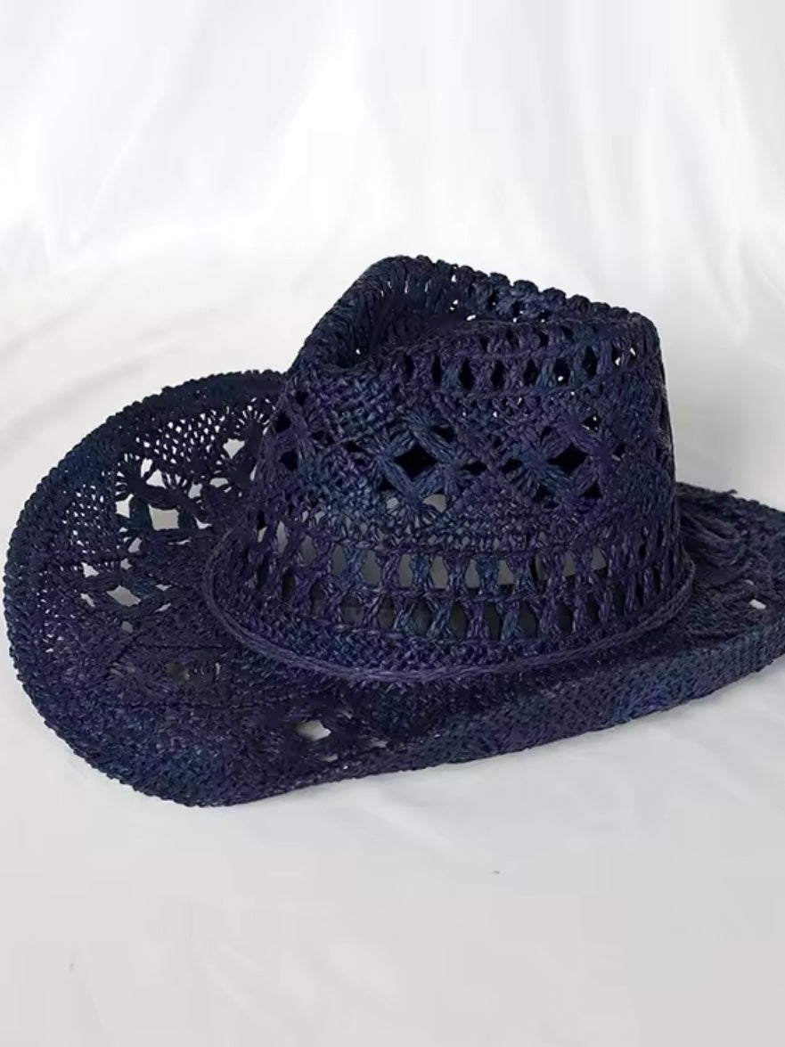 Solid colors cowgirl straw hat