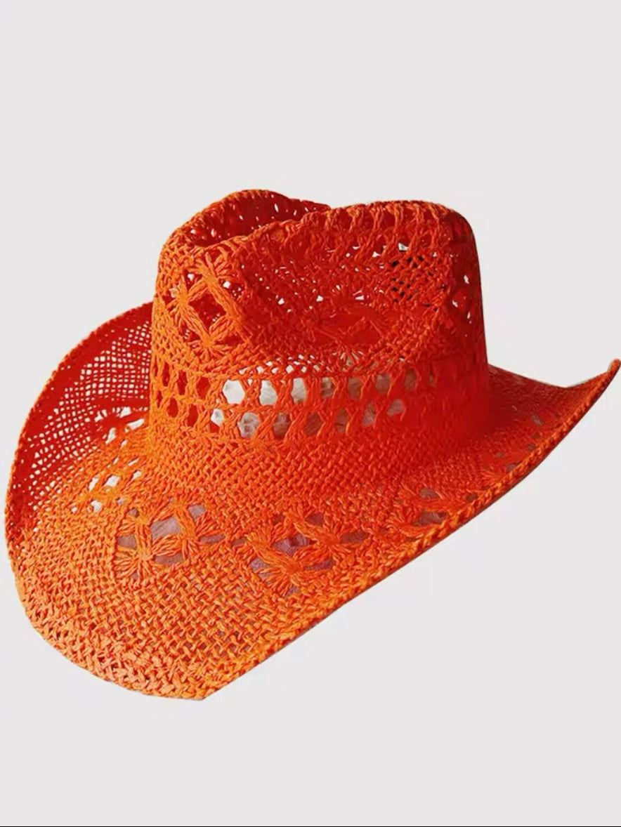 Solid colors cowgirl straw hat