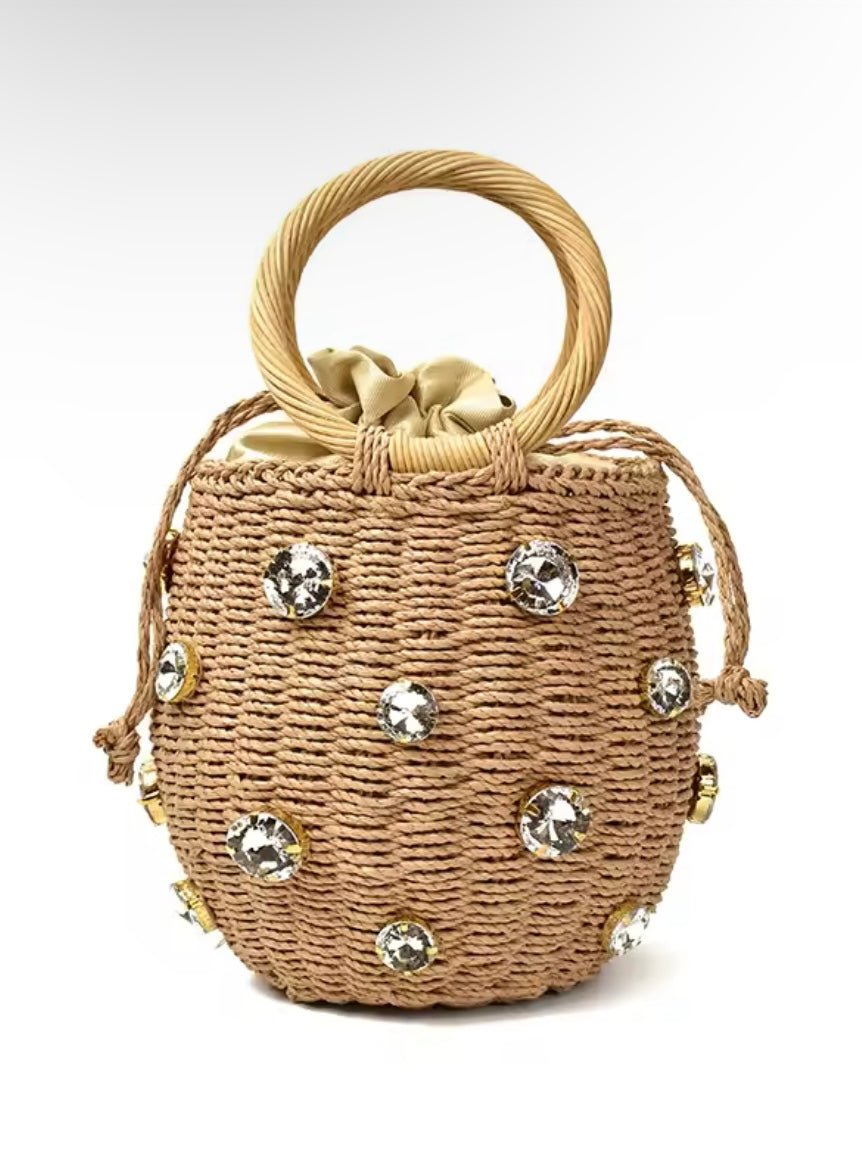 Pineapple straw handbag