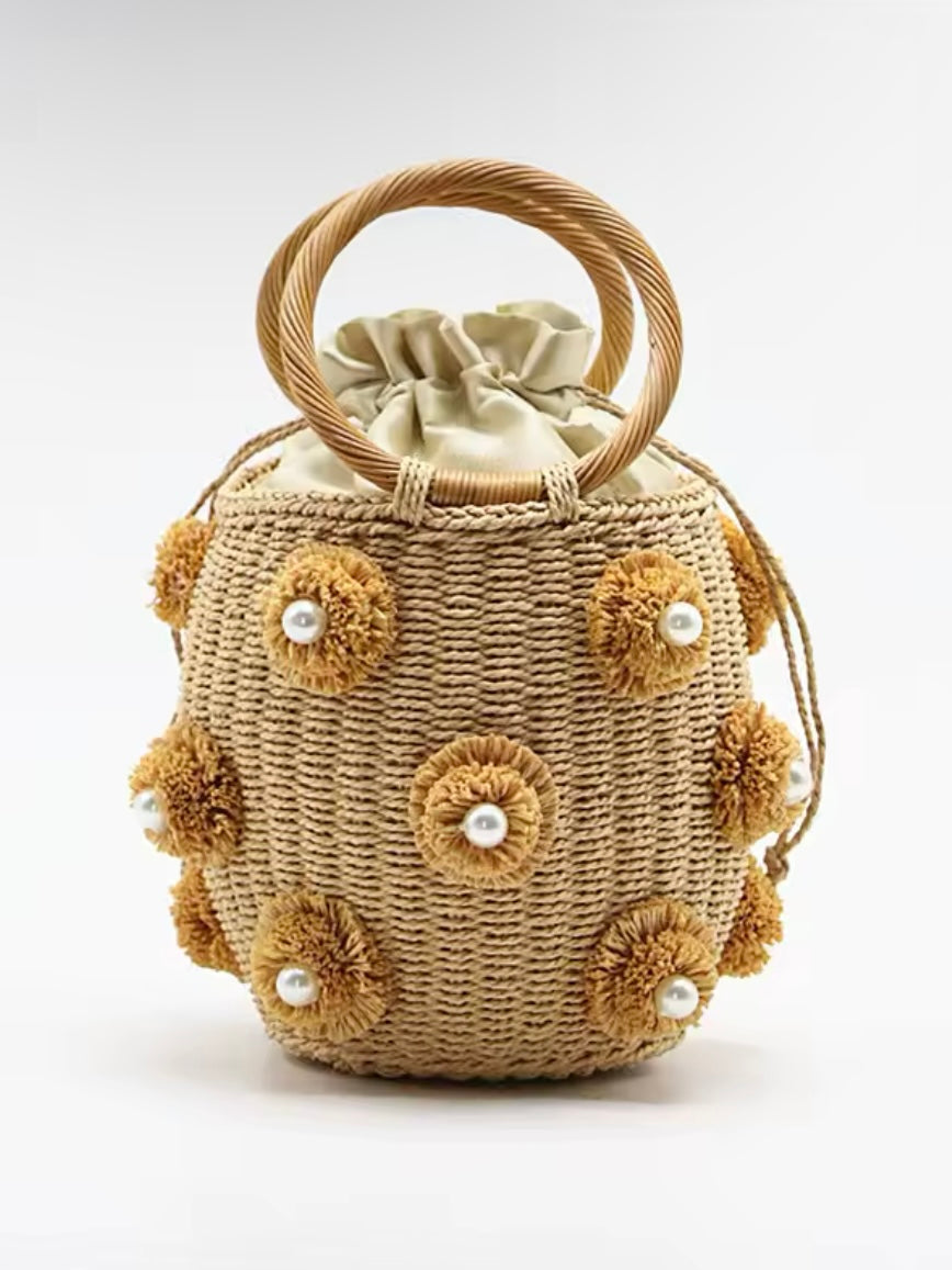 Pineapple straw handbag