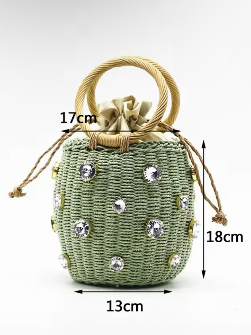 Pineapple straw handbag
