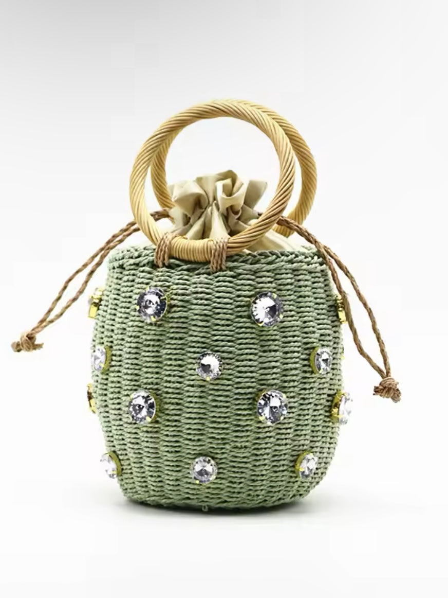 Pineapple straw handbag