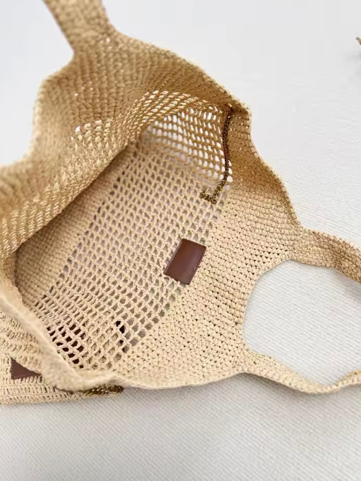 Big natural straw bag