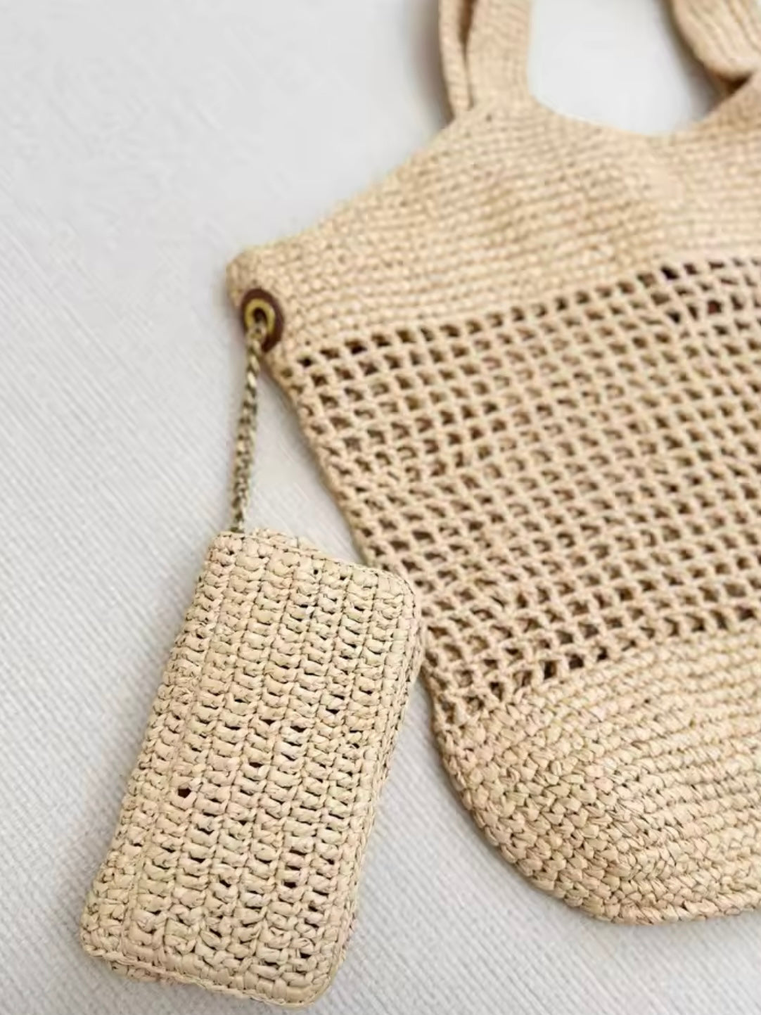 Big natural straw bag