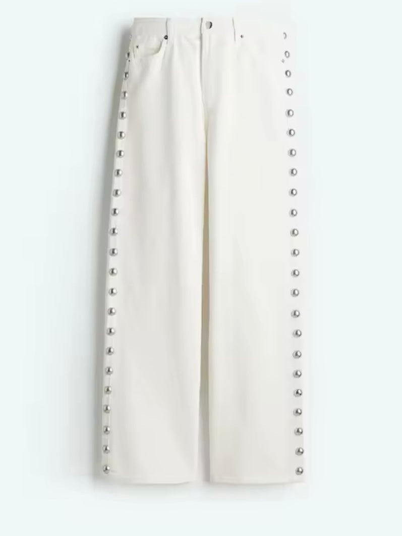 Mid blue loose fit jeans pants