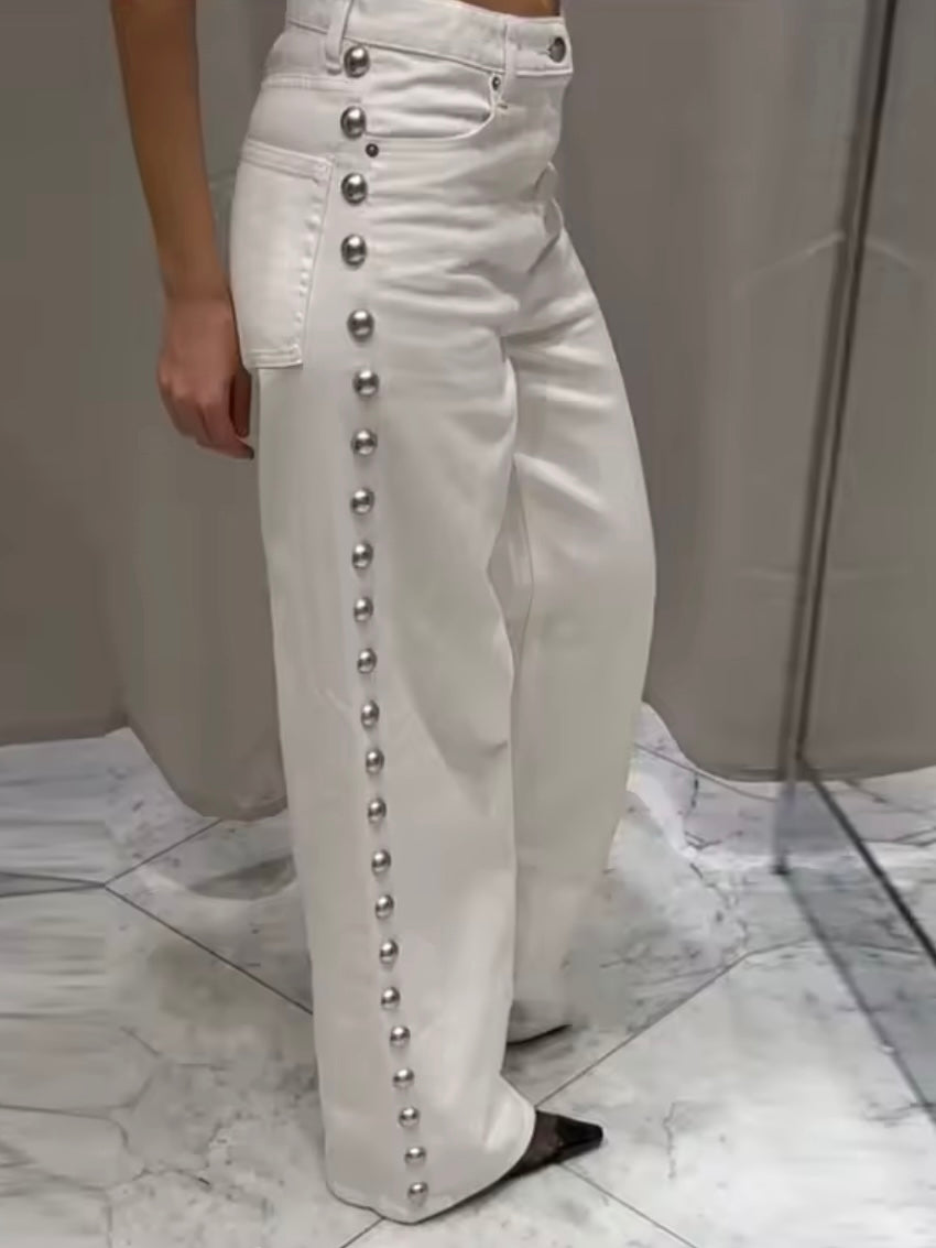 Mid blue loose fit jeans pants