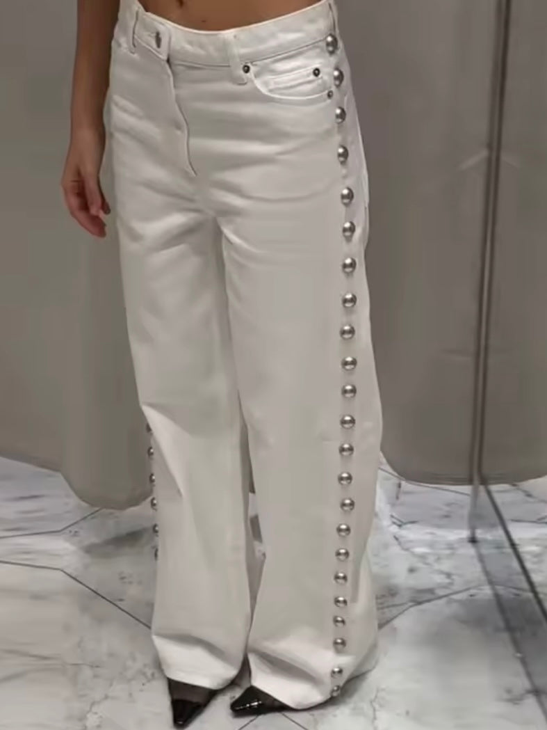 Mid blue loose fit jeans pants
