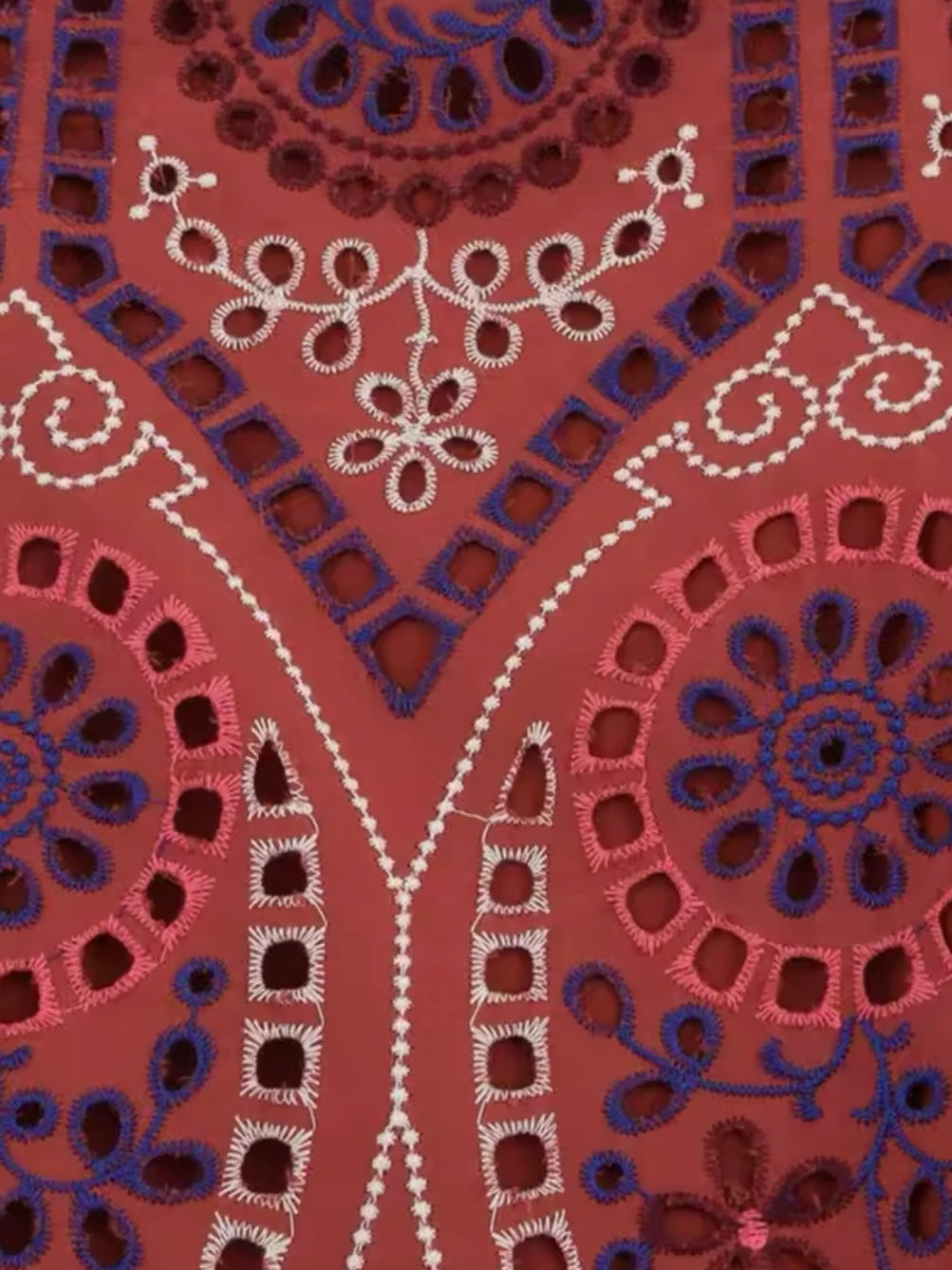 Burgundy Set of 2 eyelet lace shirt and skirt